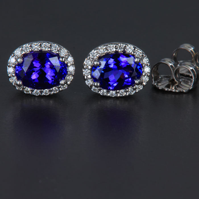 Tanzanite discount halo earrings