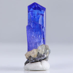 Blue Tanzanite Crystal on Matrix host rock mineral specimen