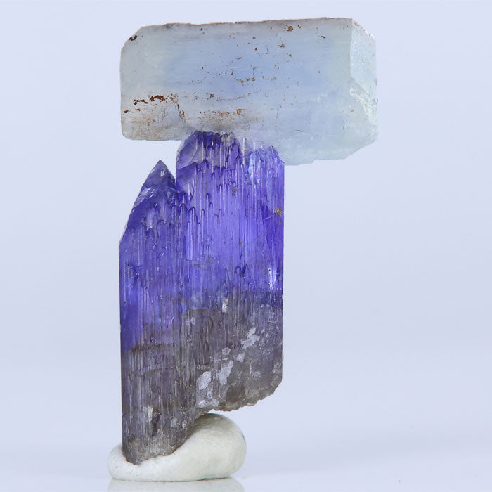 Prehnite on Tanzanite Crystal Specimen