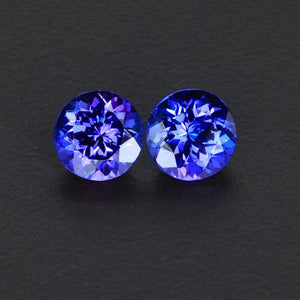 Pair Violet Blue Tanzanite Earrings 2.62 Carats