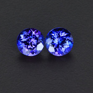 Pair of Violet Blue Tanzanite Earrings 2.23 Carats
