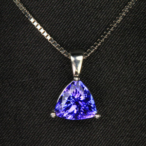 trilliant tanzanite pendant