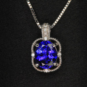 tanzanite pendant with diamond bail