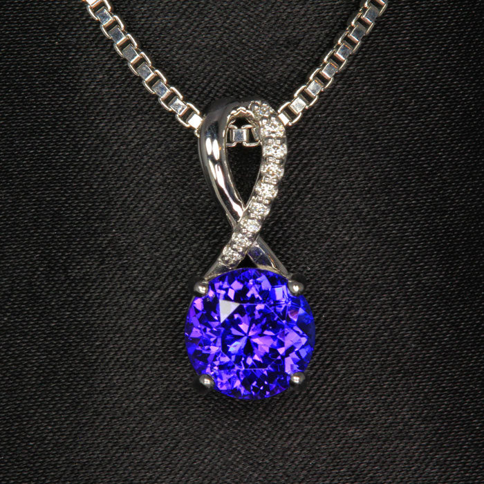 tanzanite and diamond pendant