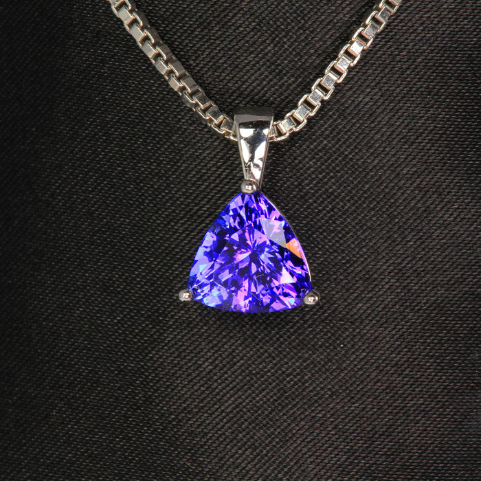 ON HOLD 14k White Gold Trilliant Tanzanite Pendant 3.07 Carats
