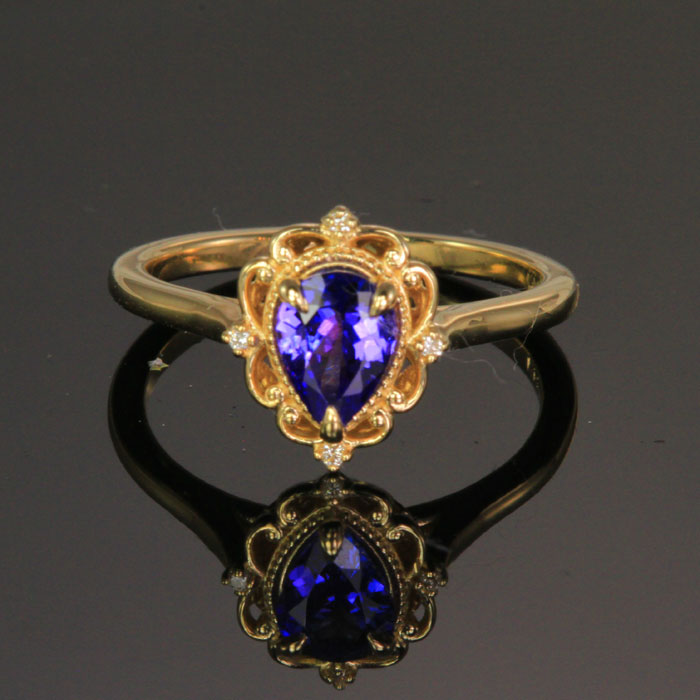 14K Yellow Gold tanzanite ring