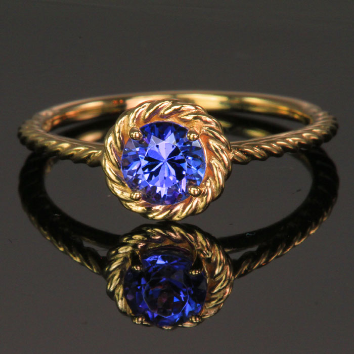 14K Yellow gold tanzanite ring
