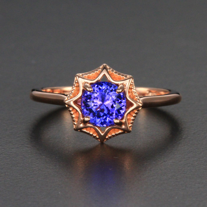14k Rose Gold Tanzanite Ring 1.93 Carats