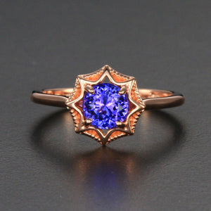 14k Rose Gold Tanzanite Ring 1.93 Carats