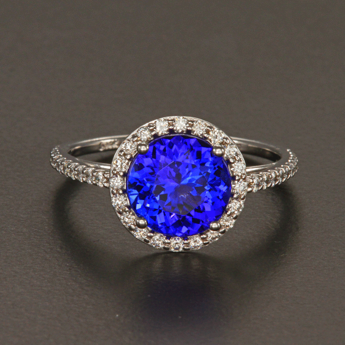 14K White Gold Tanzanite Ring 2.36 Carats