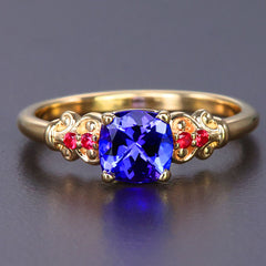 ＊K9gf 取り巻きルビー&タンザナイトリング ruby tanzanite Ruby Tanzanite Diamond Dew Ring