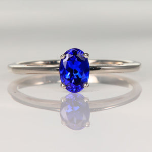 Sterling Silver Oval Tanzanite Ring .59cts