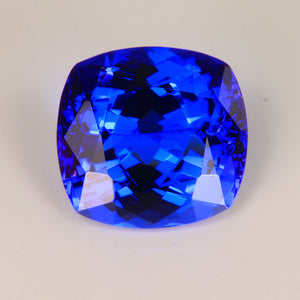 Square Cushion Tanzanite Gemstone with Deep blue color