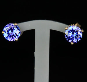 14K Gold Tanzanite Stud Earrings approx  1.30 Carats SALE PRICED