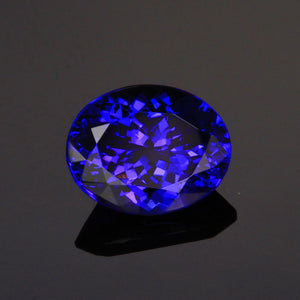 blue violet oval tanzanite gemstone