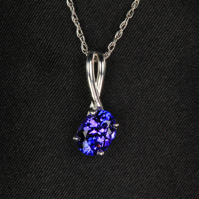 oval tanzanite pendant white gold