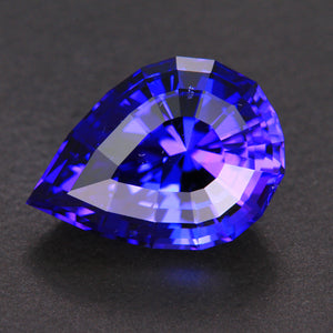 Blue Violet Stepped Pear Shape Tanzanite Gemstone 4.52 Carats