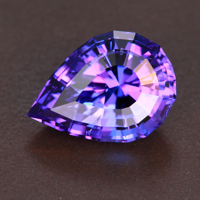 Blue Violet Stepped Pear Shape Tanzanite Gemstone 4.52 Carats