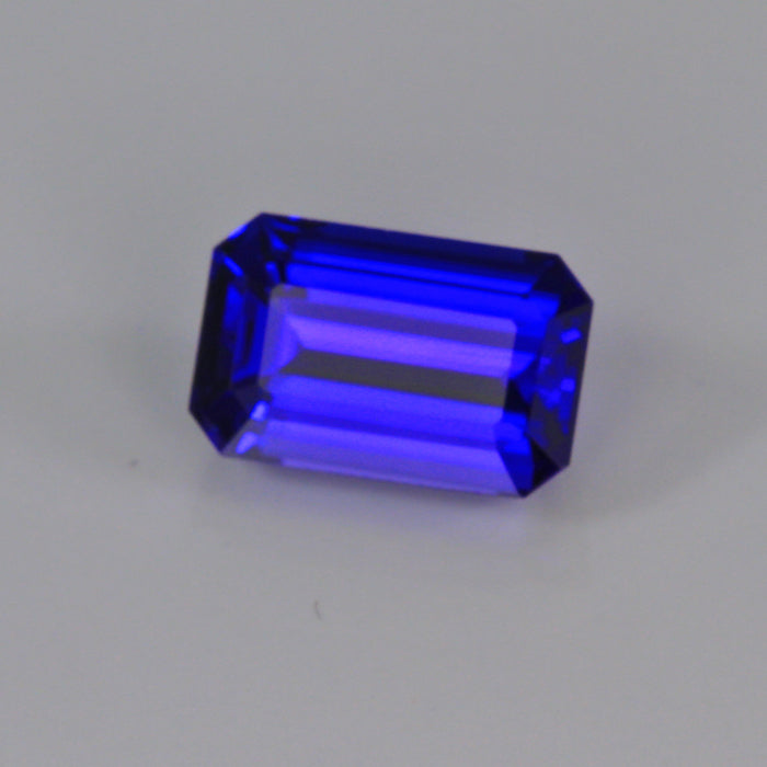 Blue Violet Emerald Cut Tanzanite Gemstone 6.05 Carats