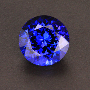 Blue Violet Round Brilliant Tanzanite Gemstone 4.92 Carats
