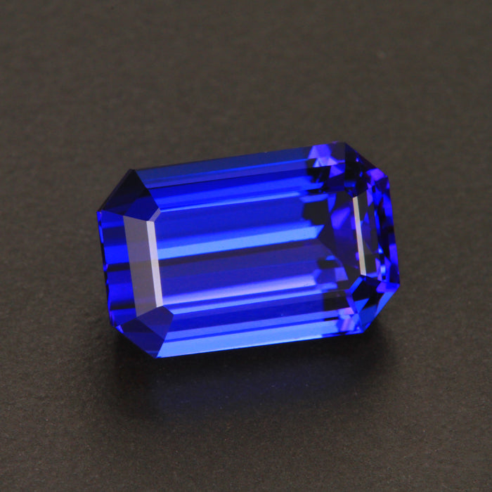 Violet Blue Emerald Cut Tanzanite Gemstone 8.13 Carats