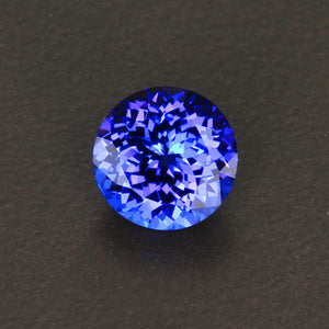 Violet Blue Round Brilliant Cut Tanzanite Gemstone 1.61 Carats