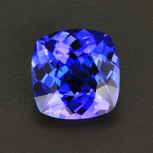 Violet BLue Square Cushion Tanzanite Gemstone 6.83 Carats