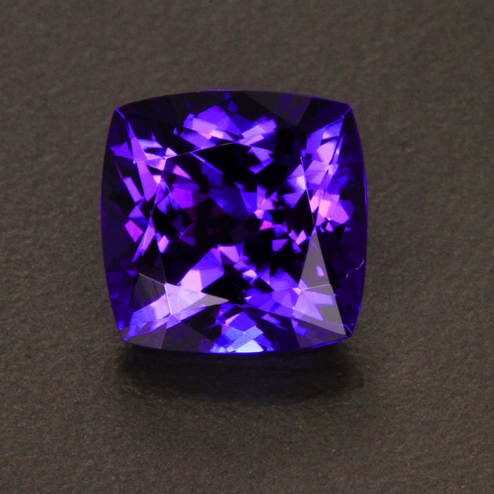 Blue Violet Square Cushion Tanzanite Gemstone 5.28 Carats