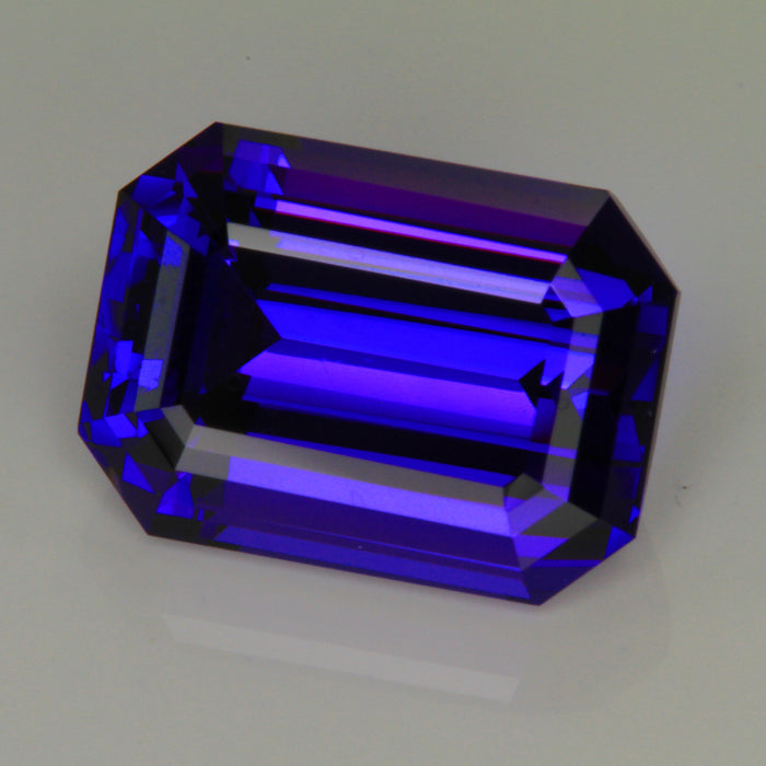 (OH HOLD SB) Blue Violet Emerald Cut Tanzanite Gemstone 23.14 Carats