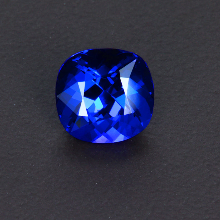 Violet Blue Square Cushion Tanzanite Gemstone 2.93 Carats