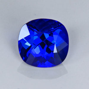 Violet Blue Square Cushion Tanzanite Gemstone 2.93 Carats