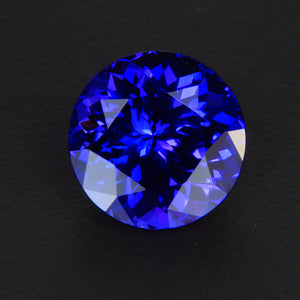 Violet Blue Round Brilliant Cut Tanzanite Gemstone 8.44 Carats