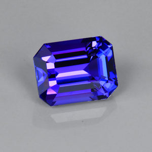 Blue Violet Emerald Cut Tanzanite Gemstone 3.20 Carats