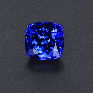 Violet Blue Square Cushion Tanzanite Gemstone 4.25 Carats