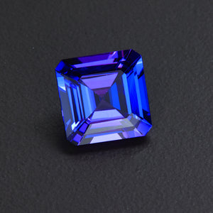 Blue Violet Square Step Cut Tanzanite Gemstone 4.62 Carats