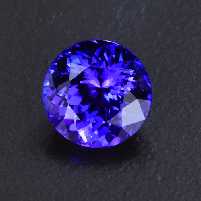 Blue VIolet Round Tanzanite Gemstone 2.42 Carats