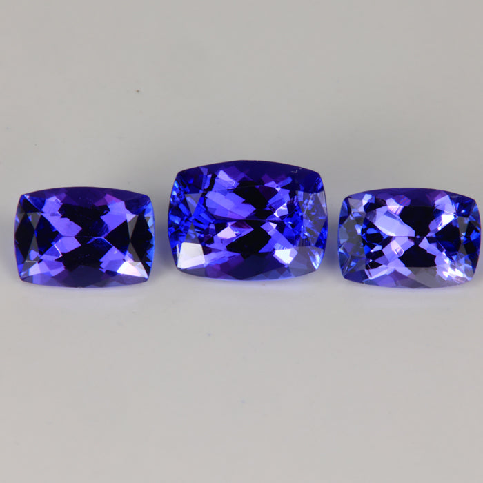 Trio oF Antique Cushion  Cut Tanzanite