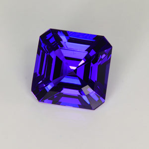 Blue Violet Square Step Cut Tanzanite Gemstone 6.38cts