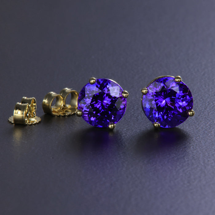 Yellow Gold Tanzanite Earrings
