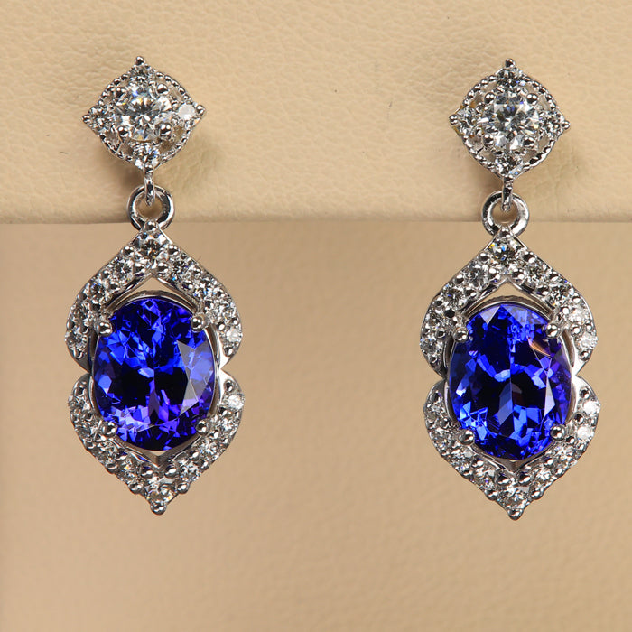 Tanzanite diamond earrings Clearance