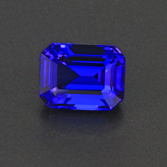Blue Violet Emerald Cut Tanzanite Gemstone 3.68 Carats