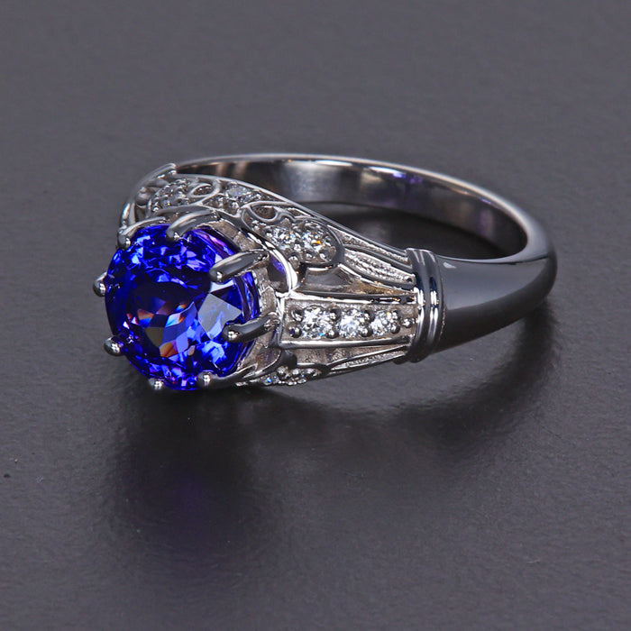 14K White Gold Tanzanite and Diamond Ring 2.93 Carats*
