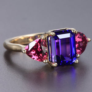  Tanzanite and Garnet Ring