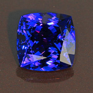 On Hold.  Blue Violet with Strong Purple Incandescent Square Cushion Tanzanite Gemtone 19.23 Carats
