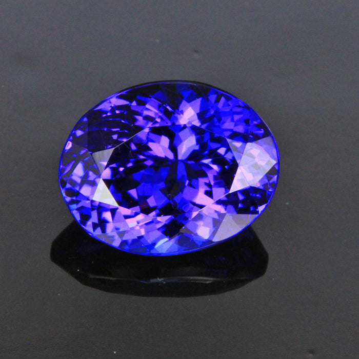 blue violet oval tanzanite gemstone