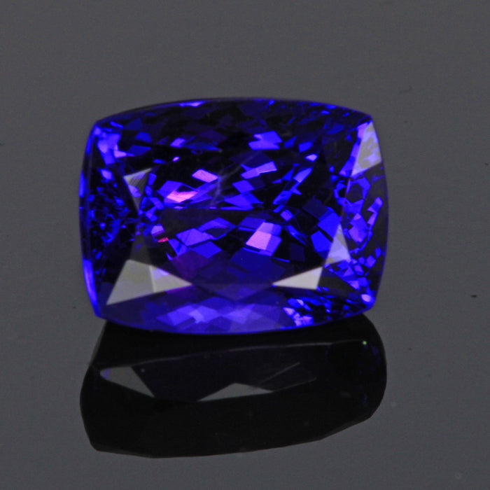 blue violet antique cushion tanzanite gemstone