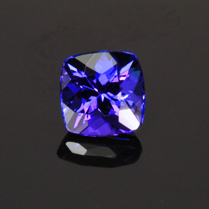square cushion tanzanite gemstone blue violet