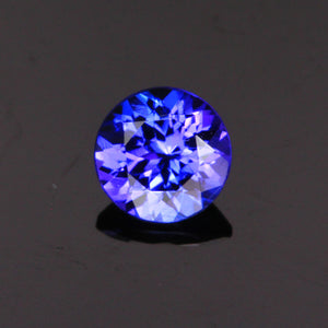 Blue Violet Round Brilliant Tanzanite Gemstone .55 Carats