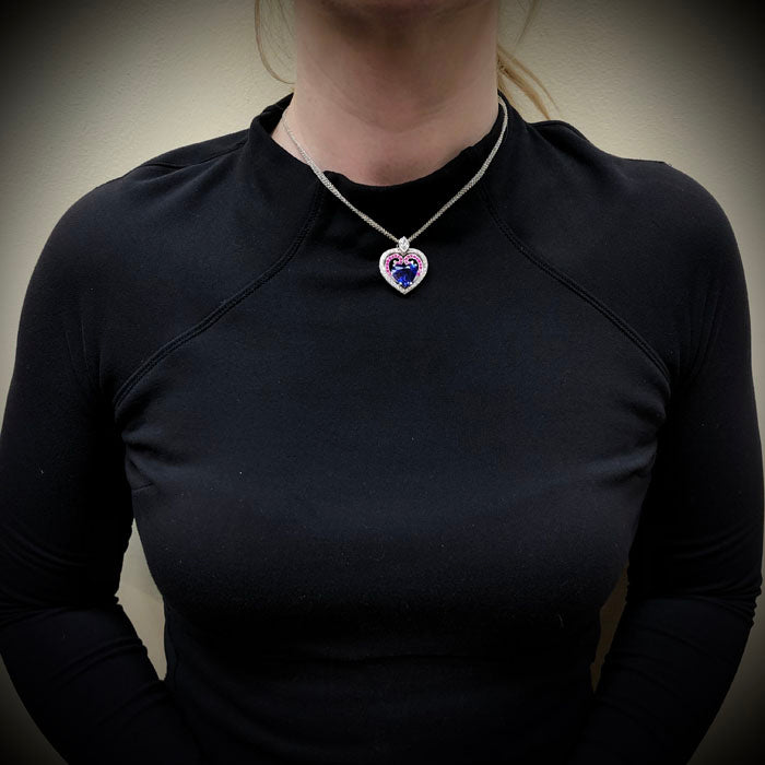 14K White Gold Heart Tanzanite Pendant by Christopher Michael