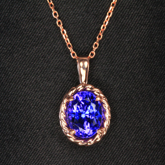 Tanzanite oval pendant 1.98 ct